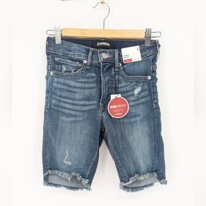 Express Bermuda High Rise Denim Shorts size 0